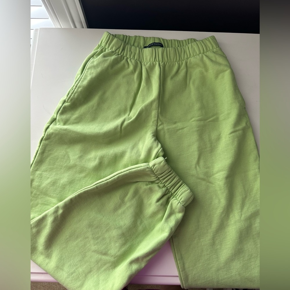 Brandy Melville Rosa Sweatpants. Lime green. One Size